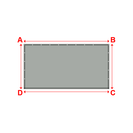 Bâche plate rectangle en Membrane PVC 670gr/m² Gris clair RAL 7038 - 2.95x1.55m