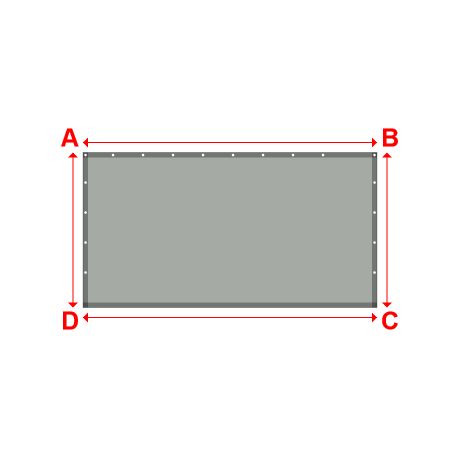 Bâche plate rectangle en Membrane PVC 670gr/m² Gris clair RAL 7038 - 2.94x1.55m