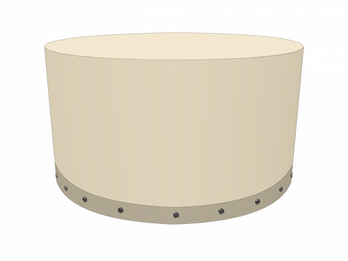 Housse Ronde en Membrane PVC 670gr/m² Beige ral 1015