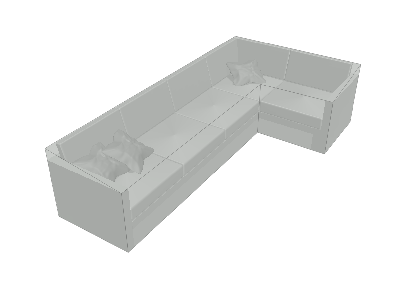 Canapé d'angle haut de jardin en Membrane PVC 670gr/m² Gris clair RAL 7038