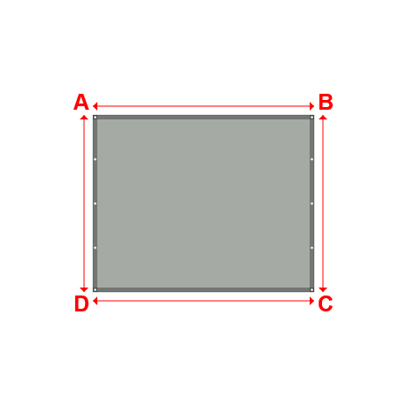 Bâche plate rectangle en Membrane PVC 670gr/m² Gris clair RAL 7038 - 2.5x2m