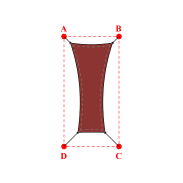 Voile d'ombrage rectangle en Soltis Perform 92 Rouge profond 92-51181 - 1,69x3,59x1,09x3,59m