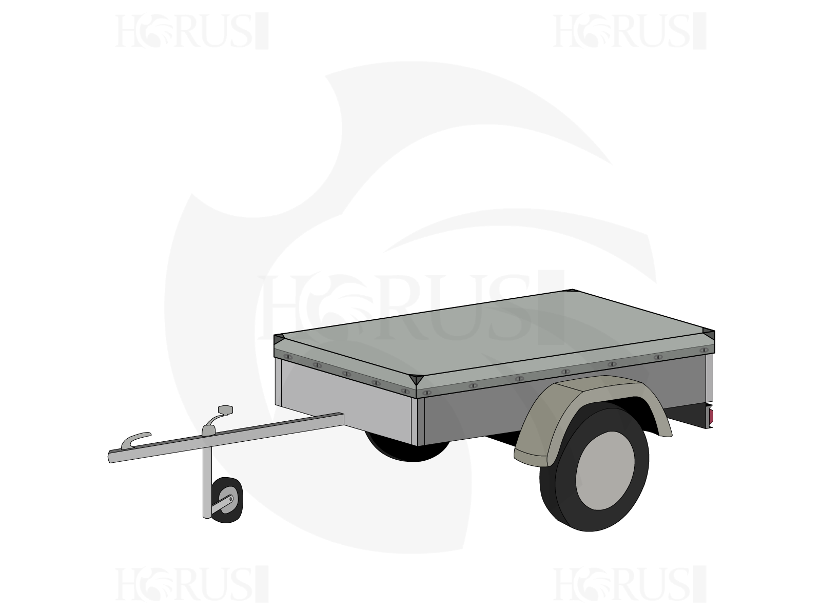 Bâche pour remorque EDUARD en Membrane PVC 670gr/m² Gris clair RAL 7038