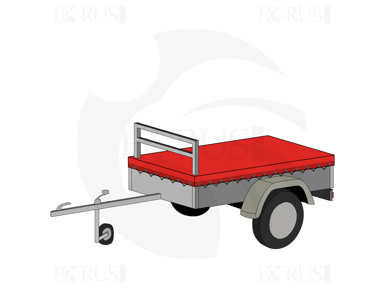 Bâche pour remorque SENTAR UNI752413UDT en Membrane PVC 670gr/m² Rouge RAL 3002