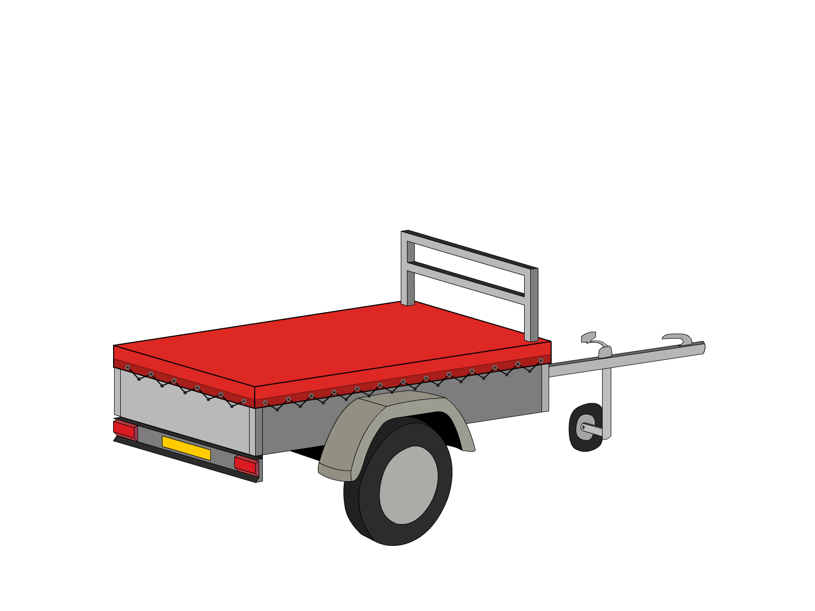 Bâche pour remorque SENTAR UNI752413UDT en Membrane PVC 670gr/m² Rouge RAL 3002