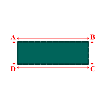 Bâche plate rectangle en Protect covert 905F3 900gr/m², toile PVC Etanche Vert industrie - 2.45x0.8m