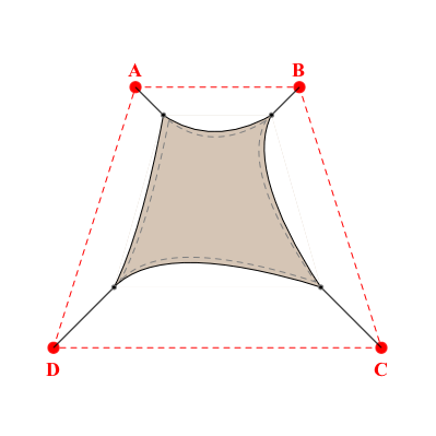 Voile d'ombrage trapèze en Soltis Perform 92 Beige Sablé 92-2135 - 0,99x1,69x1,89x1,69m