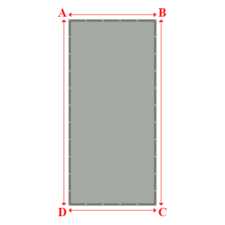Bâche plate rectangle en Membrane PVC 670gr/m² Gris clair RAL 7038 - 2.07x4.4m