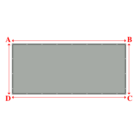 Bâche plate rectangle en Membrane PVC 670gr/m² Gris clair RAL 7038 - 4.5x2m