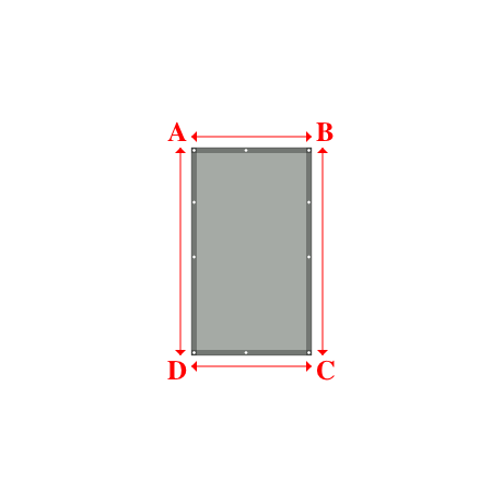 Bâche plate rectangle en Membrane PVC 670gr/m² Gris clair RAL 7038 - 1.1x1.9000000000000001m