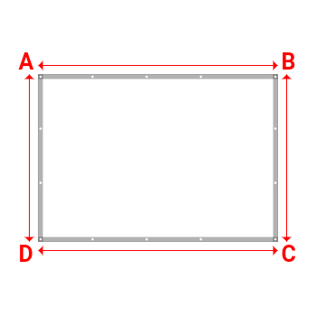 Bâche plate rectangle en Membrane PVC 670gr/m² Blanc RAL 9016 - 2.65x1.85m