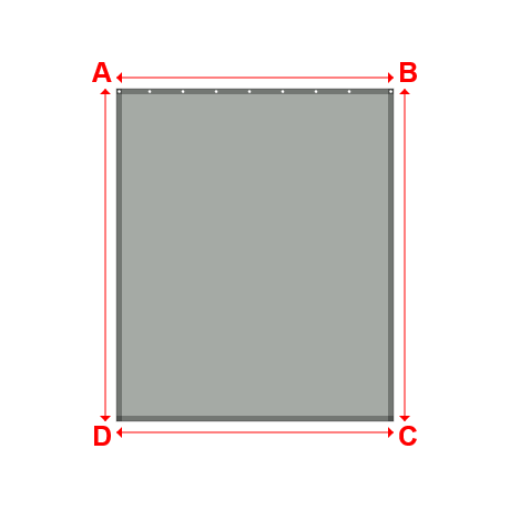 Bâche plate rectangle en Membrane PVC 670gr/m² Gris clair RAL 7038 - 2.5x3m