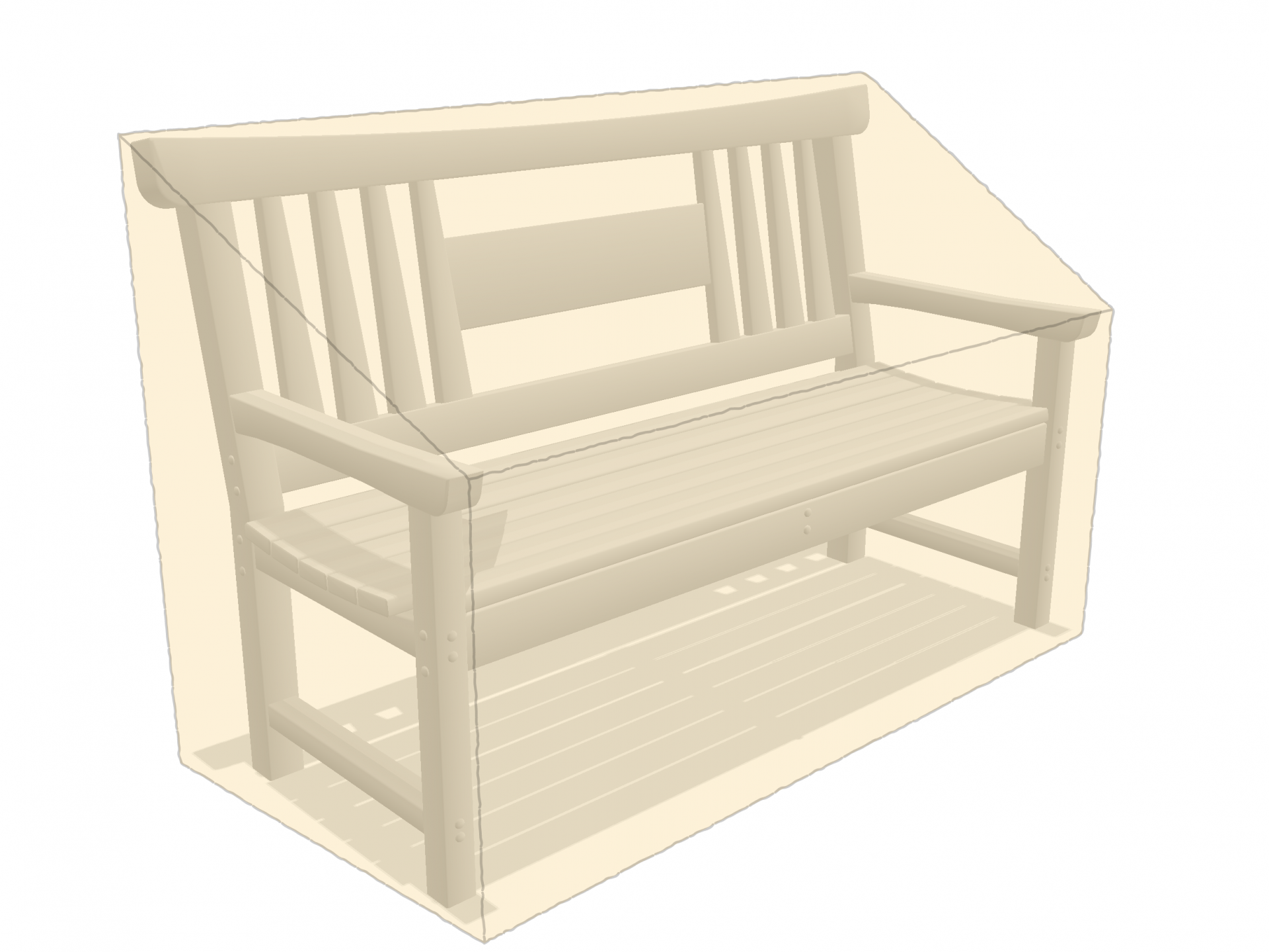 Banc de jardin en Membrane PVC 670gr/m² Beige ral 1015