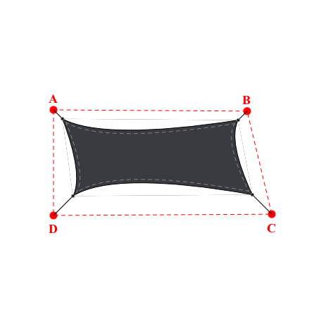 Voile d'ombrage trapèze en Soltis Perform 92 Anthracite 92-2047 - 4,99x2,19x5,09x2,19m