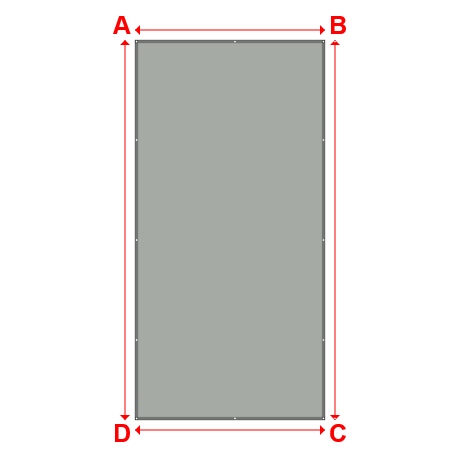 Bâche plate rectangle sur mesure en Membrane PVC 670gr/m² Gris clair RAL 7038 - 3.00x6.00m