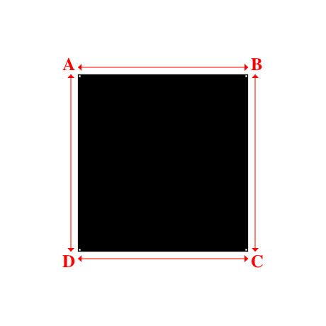 Bâche plate rectangle sur mesure en Membrane PVC 670gr/m² Noir RAL 9005 - 2.40x2.50m