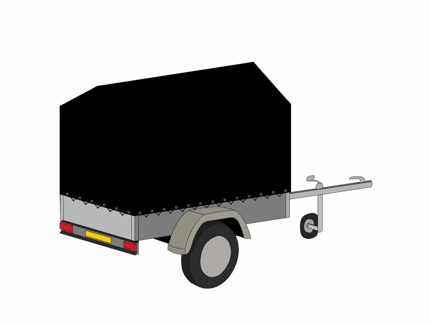 Bâche pour remorque hubiere PLT900F3 en Membrane PVC 670gr/m² Noir RAL 9005