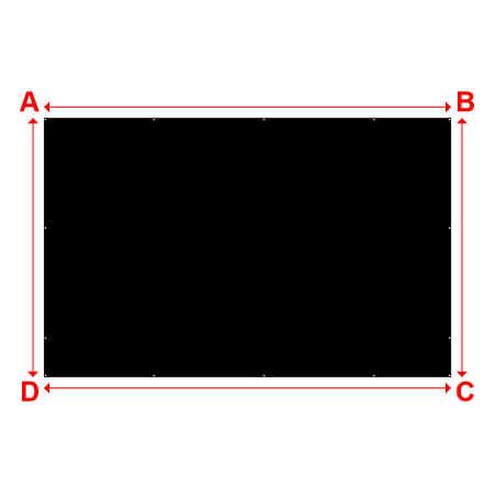 Bâche plate rectangle en Membrane PVC 670gr/m² Noir RAL 9005 - 6.6000000000000005x4.2m