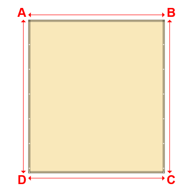 Bâche plate rectangle sur mesure en Toile PVC Microperforée Protect meshes 362, 430gr/m² Beige - 3.20x3.60m