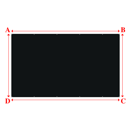 Bâche plate rectangle sur mesure en Toile PVC Microperforée Protect meshes 362, 430gr/m² Noir - 6.00x3.50m
