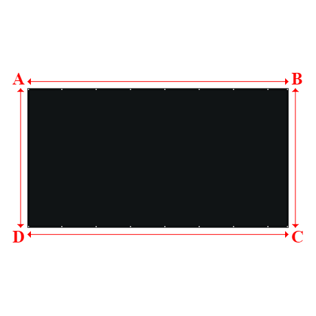 Bâche plate rectangle sur mesure en Toile PVC Microperforée  6x3.2m