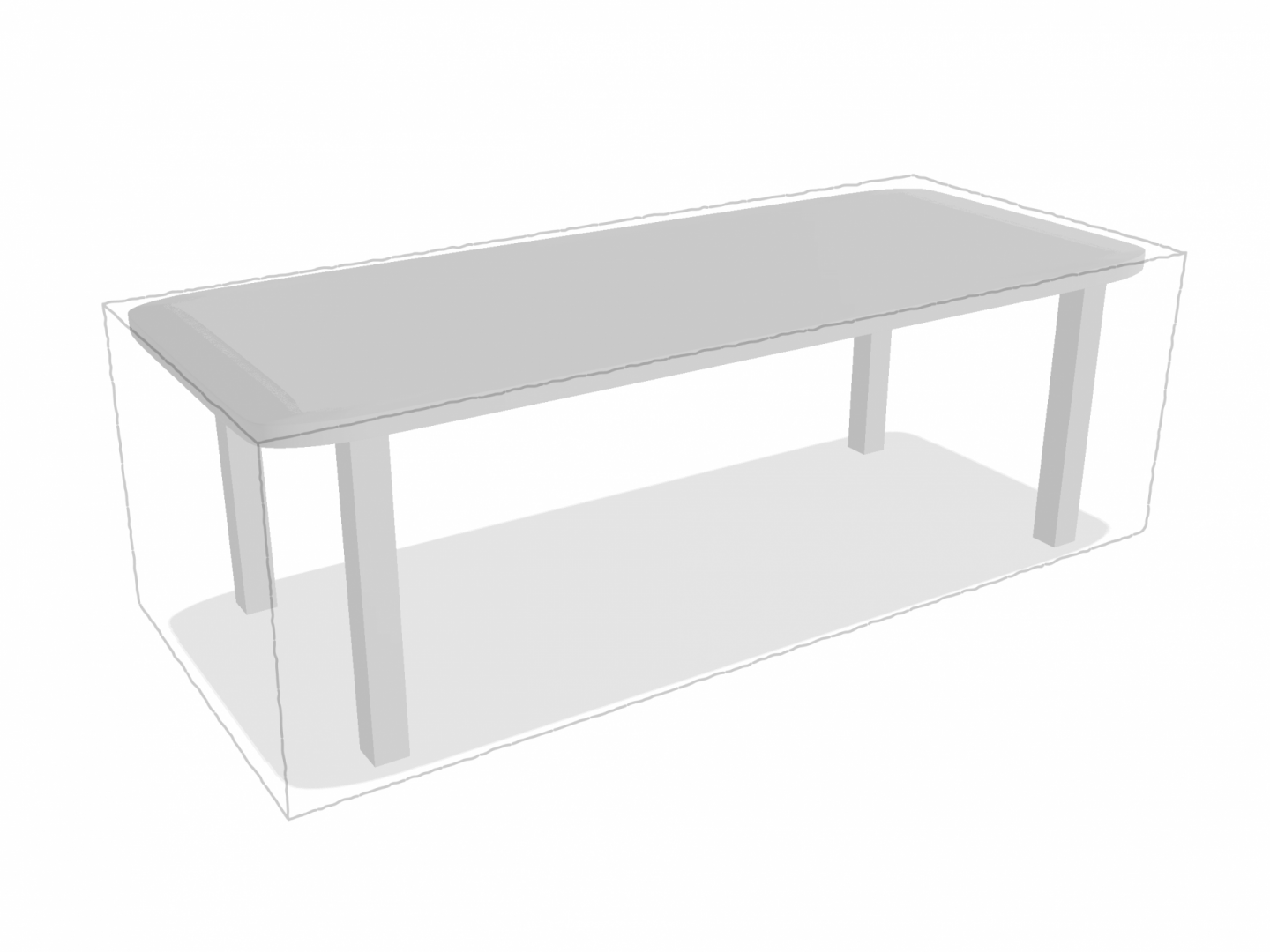 Table de jardin rectangle en Membrane PVC 670gr/m² Blanc RAL 9016