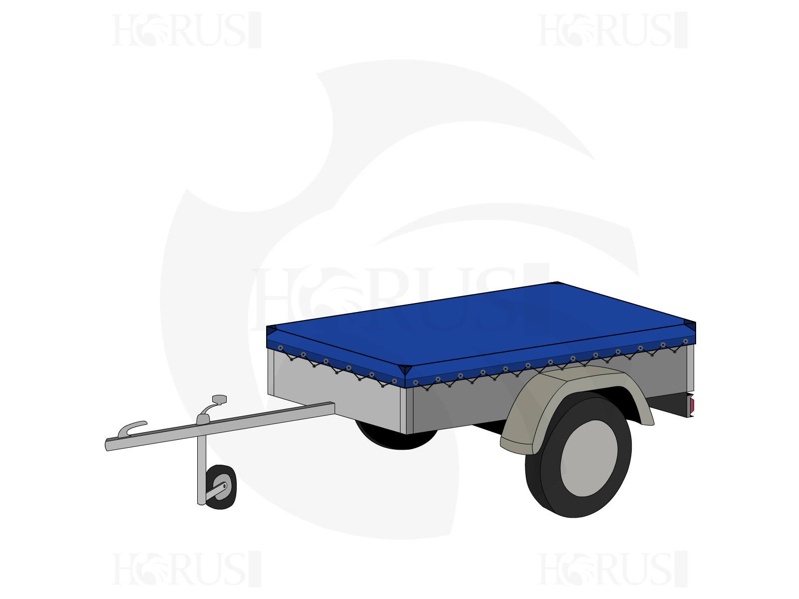 Bâche pour remorque lama  270 en Membrane PVC 670gr/m² Bleu foncé RAL 5002