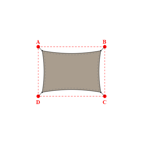 Voile d'ombrage rectangle en Soltis Lounge 96 Taupe 96-50850 - 3,79x2,69x3,79x2,69m