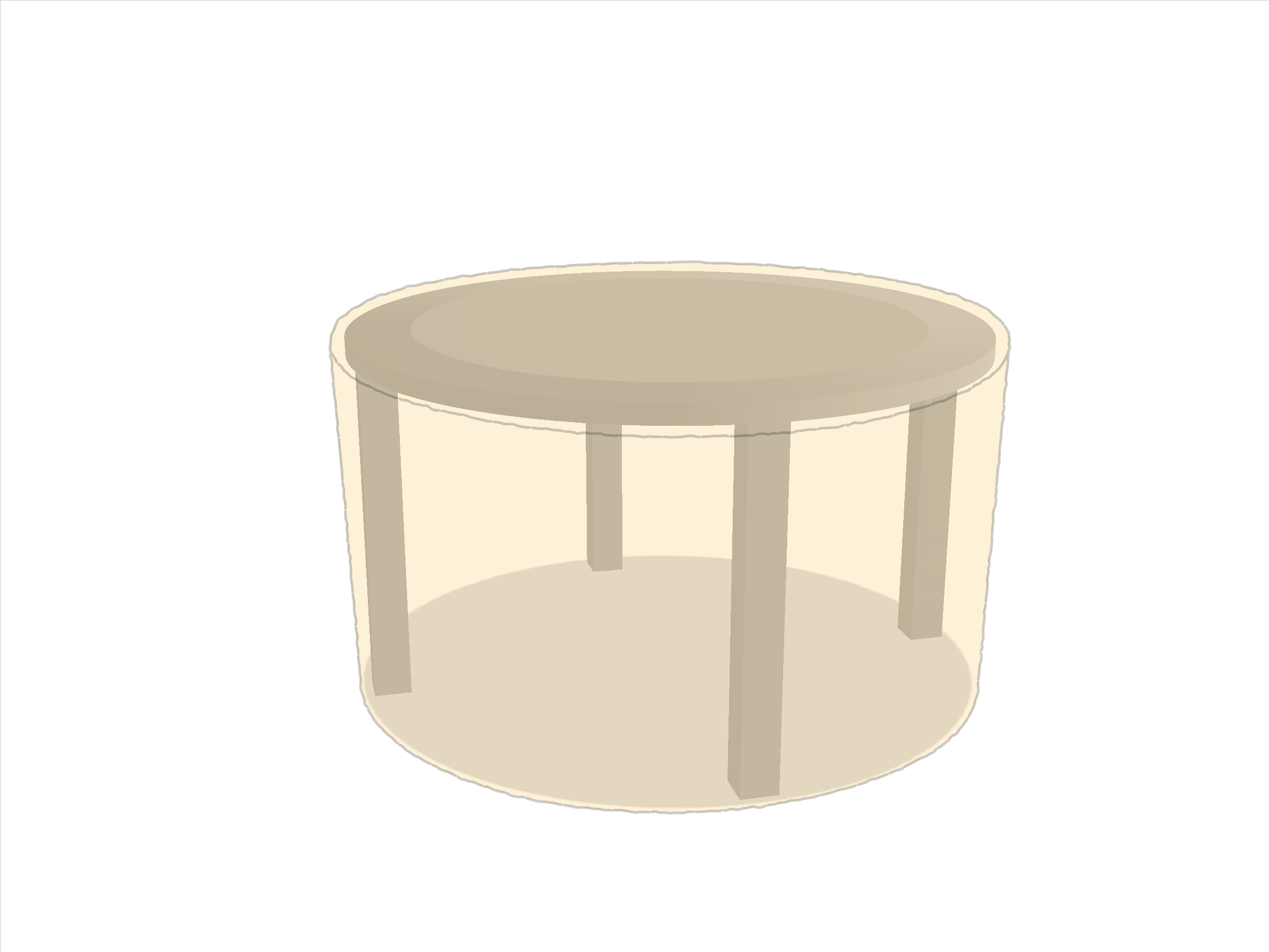 Table de jardin ronde en Membrane PVC 670gr/m² Beige ral 1015