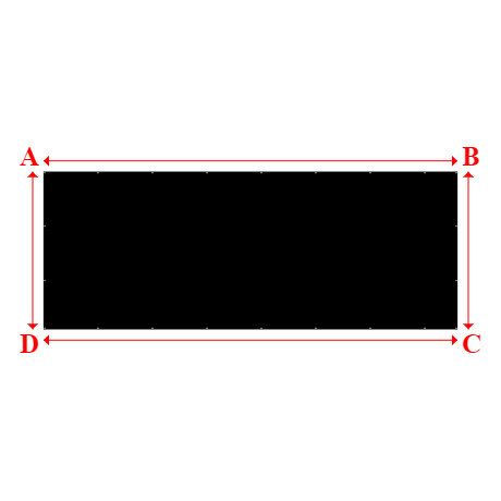 Bâche plate rectangle sur mesure en Membrane PVC 670gr/m² Noir RAL 9005 - 9.20x3.50m