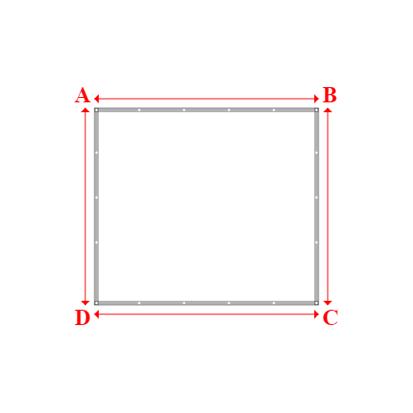 Bâche plate rectangle sur mesure en Toile PVC Microperforée Protect meshes 332, 340gr/m² Blanc - 2.50x2.20m