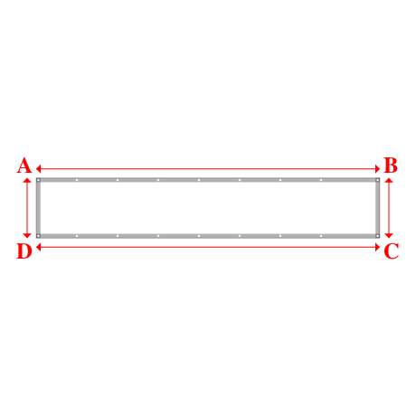 Bâche plate rectangle sur mesure en Membrane PVC 670gr/m² Blanc RAL 9016 - 4.00x0.70m