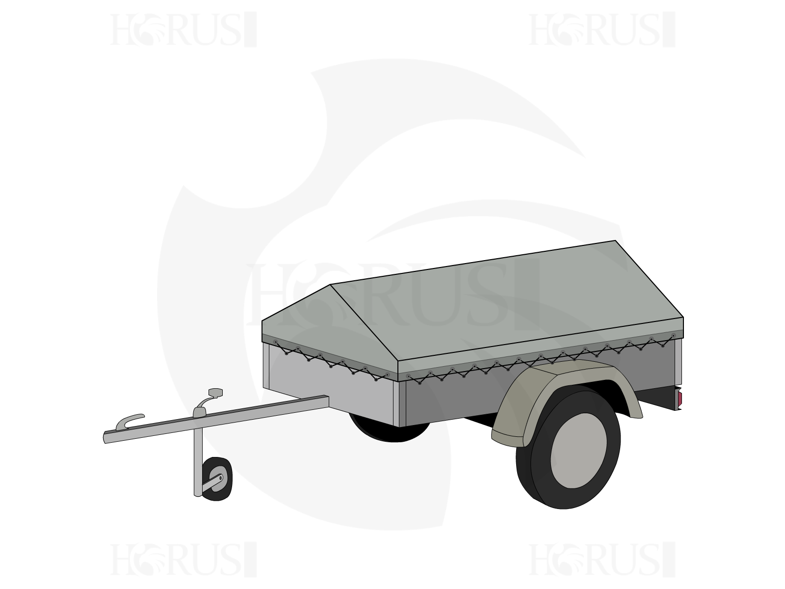 Bâche pour remorque LIDER Robuste  en Membrane PVC 670gr/m² Gris clair RAL 7038