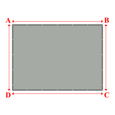 Bâche plate rectangle sur mesure en Membrane PVC 670gr/m² Gris clair RAL 7038 - 3.70x2.70m
