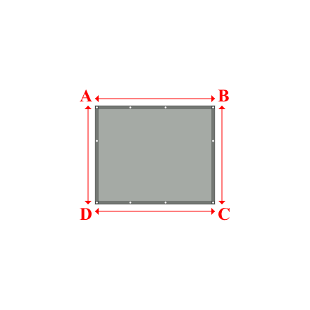 Bâche plate rectangle sur mesure en Membrane PVC 670gr/m² Gris clair RAL 7038 - 1.70x1.40m