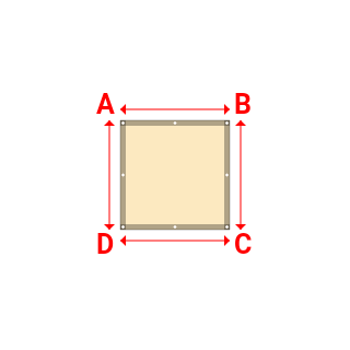 Bâche plate rectangle sur mesure en Membrane PVC 670gr/m² Beige ral 1015 - 1.00x1.00m