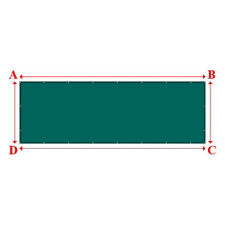 Bâche plate rectangle sur mesure en Membrane PVC 670gr/m² Vert industrie RAL 6026 - 5.70x1.90m