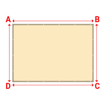 Bâche plate rectangle sur mesure en Membrane PVC 670gr/m² Beige ral 1015 - 3.50x2.50m