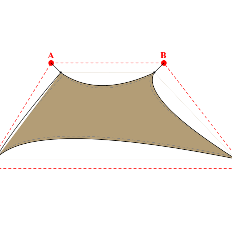 Voile d'ombrage trapèze en Soltis Perform 92 Poivre 92-2012 - 2,49x3,04x6,39x2,79m