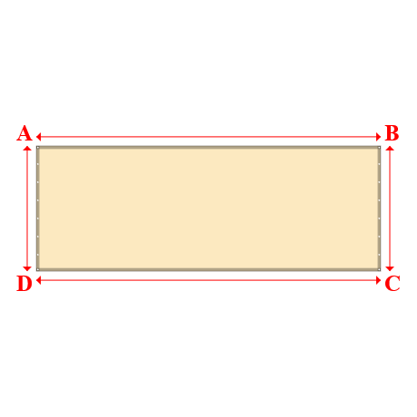 Bâche plate rectangle sur mesure en Membrane PVC 670gr/m² Beige ral 1015 - 5.50x2.00m