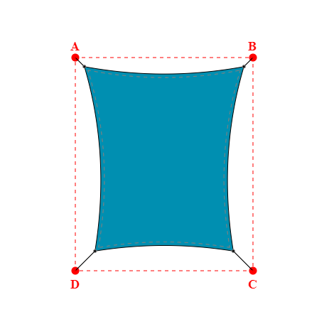 Voile d'ombrage rectangle en Soltis Lounge 96 Acapuclo 96-50847 - 4,49x5,19x3,89x5,19m