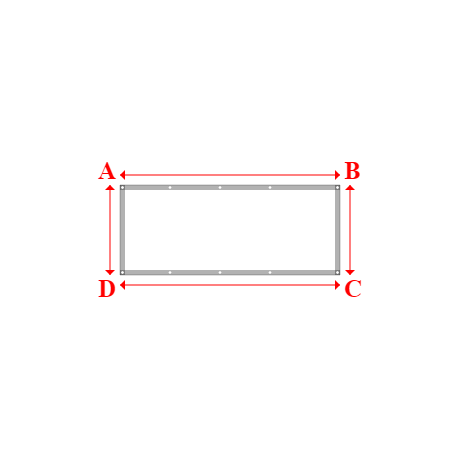Bâche plate rectangle sur mesure en Membrane PVC 670gr/m² Blanc RAL 9016 - 2.20x0.90m