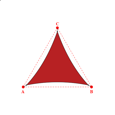 Voile d'ombrage triangle en Soltis Perform 92 Rouge 92-8255 - 4,98x4,98x4,98m