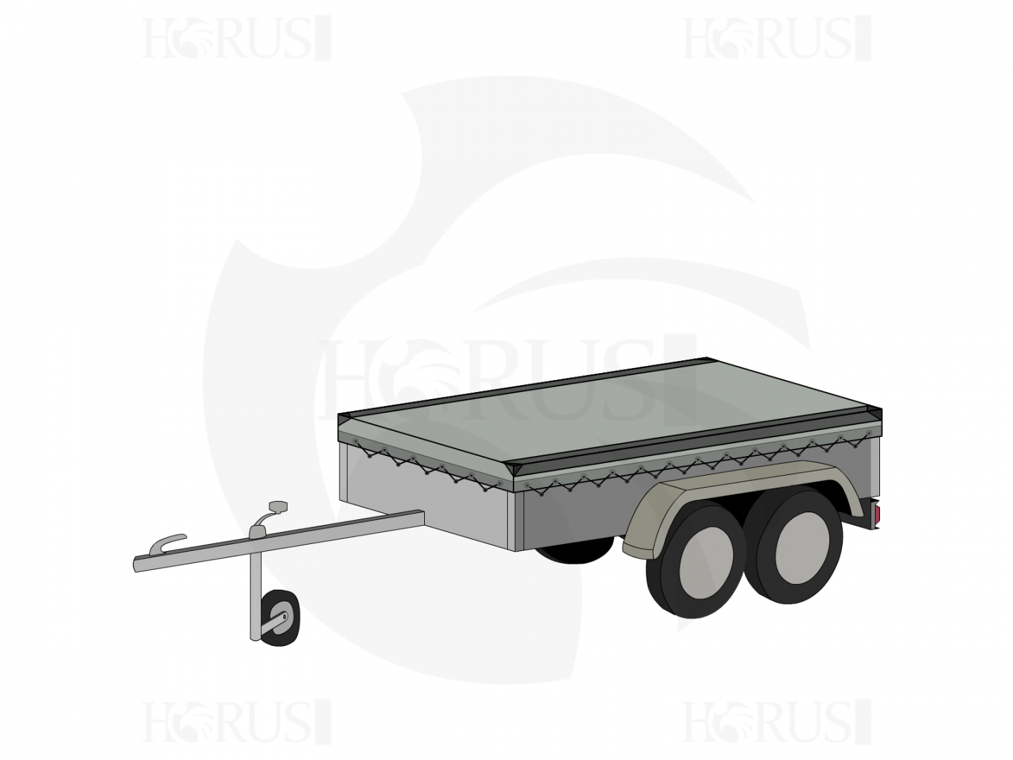 Bâche pour remorque LIDER 39600 en Membrane PVC 670gr/m² Gris clair RAL 7038