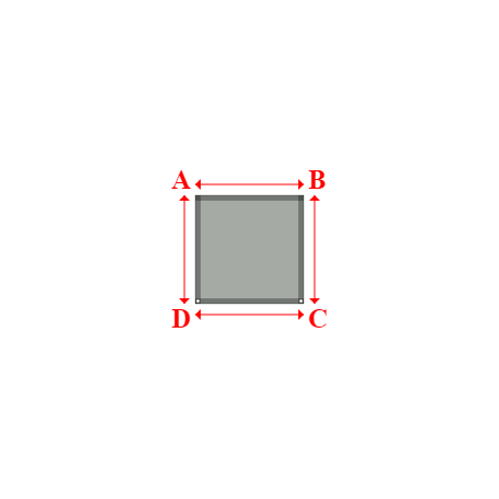 Bâche plate rectangle sur mesure en Membrane PVC 670gr/m² Gris clair RAL 7038 - 1.00x1.00m