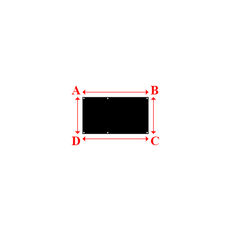 Bâche plate rectangle sur mesure en Membrane PVC 670gr/m² Noir RAL 9005 - 1.31x0.73m