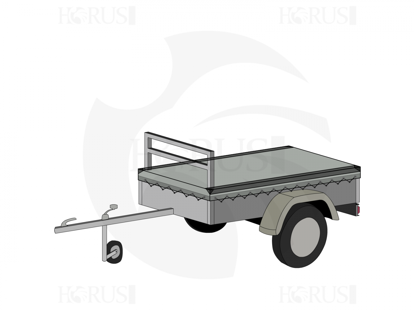 Bâche pour remorque SARIS HB 225 WOODY en Membrane PVC 670gr/m² Gris clair RAL 7038