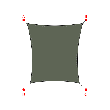 Voile d'ombrage rectangle en Soltis Lounge 96 Jungle 96-50849 - 4,73x5,05x4,13x5,05m