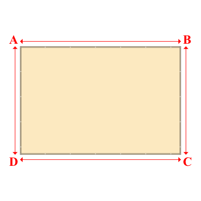 Bâche plate rectangle sur mesure en Membrane PVC 670gr/m² Beige ral 1015 - 5.50x3.70m