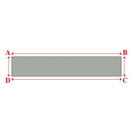 Bâche plate rectangle sur mesure en Membrane PVC 670gr/m² Gris clair RAL 7038 - 11.10x2.00m